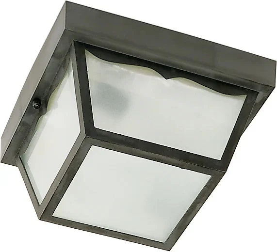 Nuvo 1-light 8" Carport Outdoor Light W/ Acrylic Panels In Black Finish