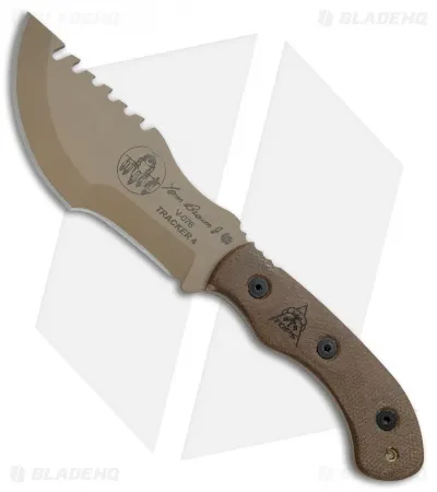 Tops Knives Mini Tom Brown Tracker #4 Fixed Blade Knife (3.5" Coyote Tan)