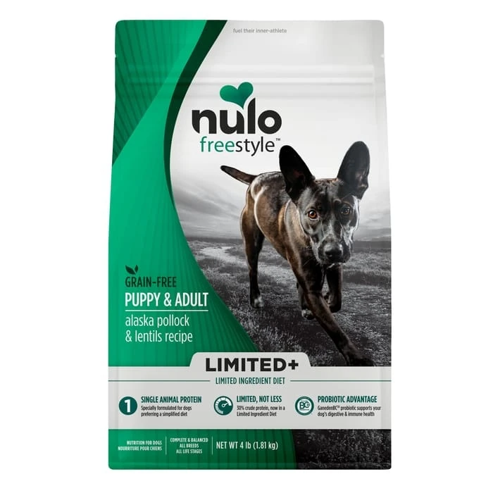 Nulo Freestyle Limited+ Puppy & Adult Grain-free Alaska Pollock & Lentils Dry Dog Food 4 Lb Bag