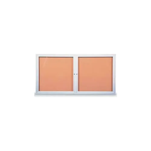 United Visual Products Two-door Outdoor Corkboard - 60"w X 36"