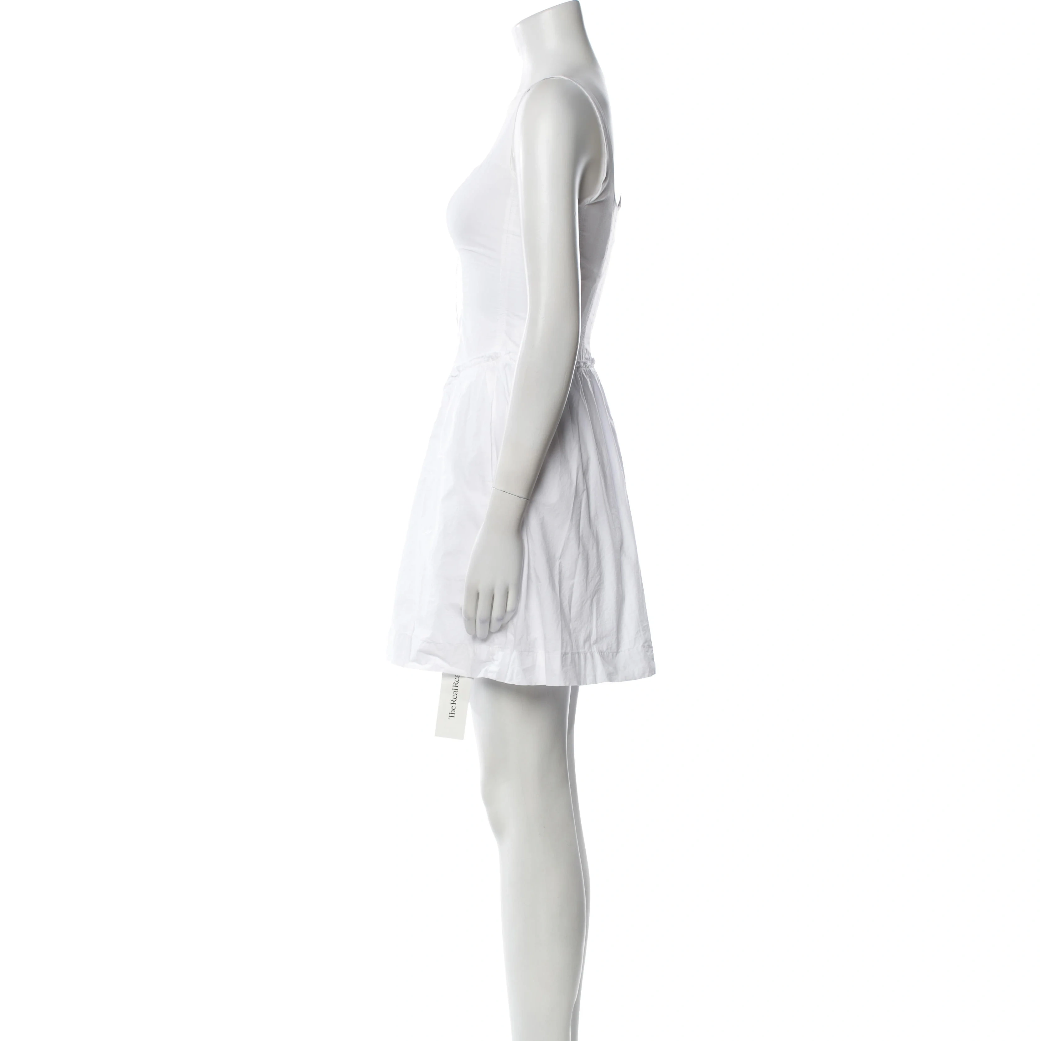 Theory Square Neckline Mini Dress – White