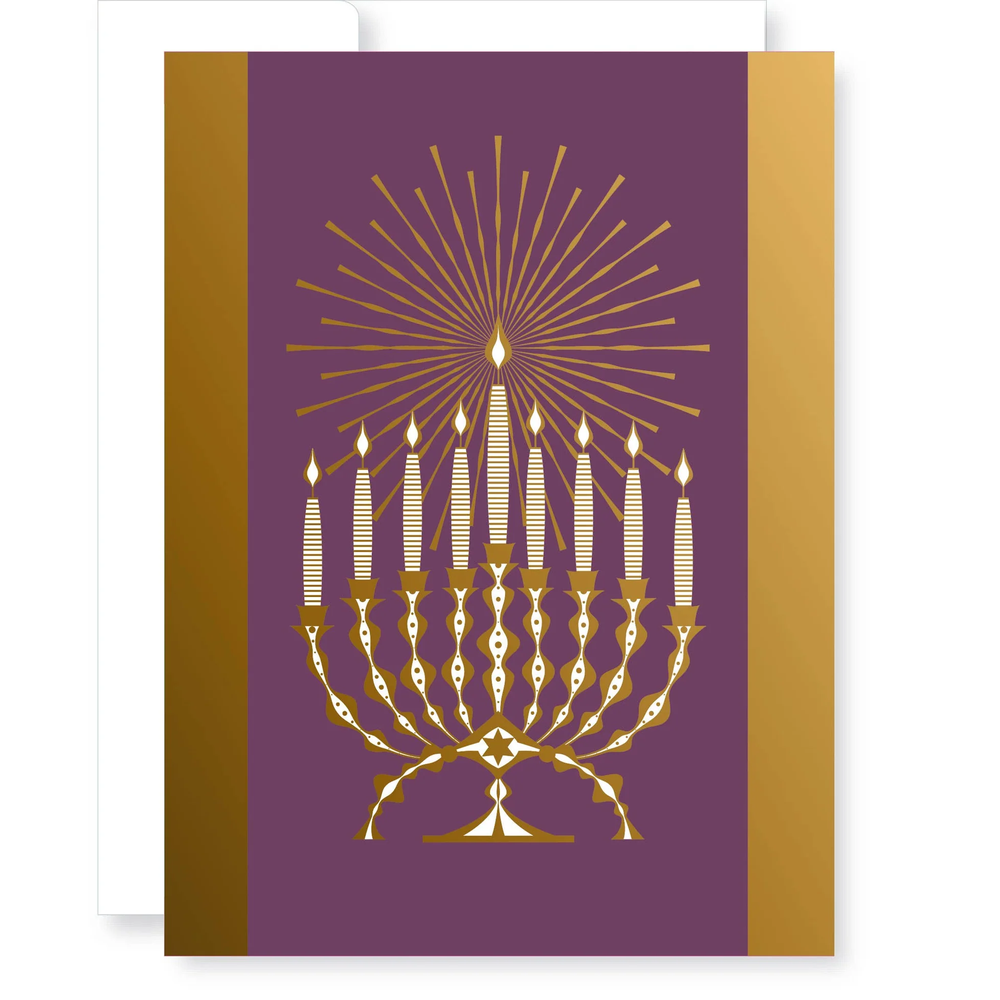 Shining Menorah Hanukkah Card