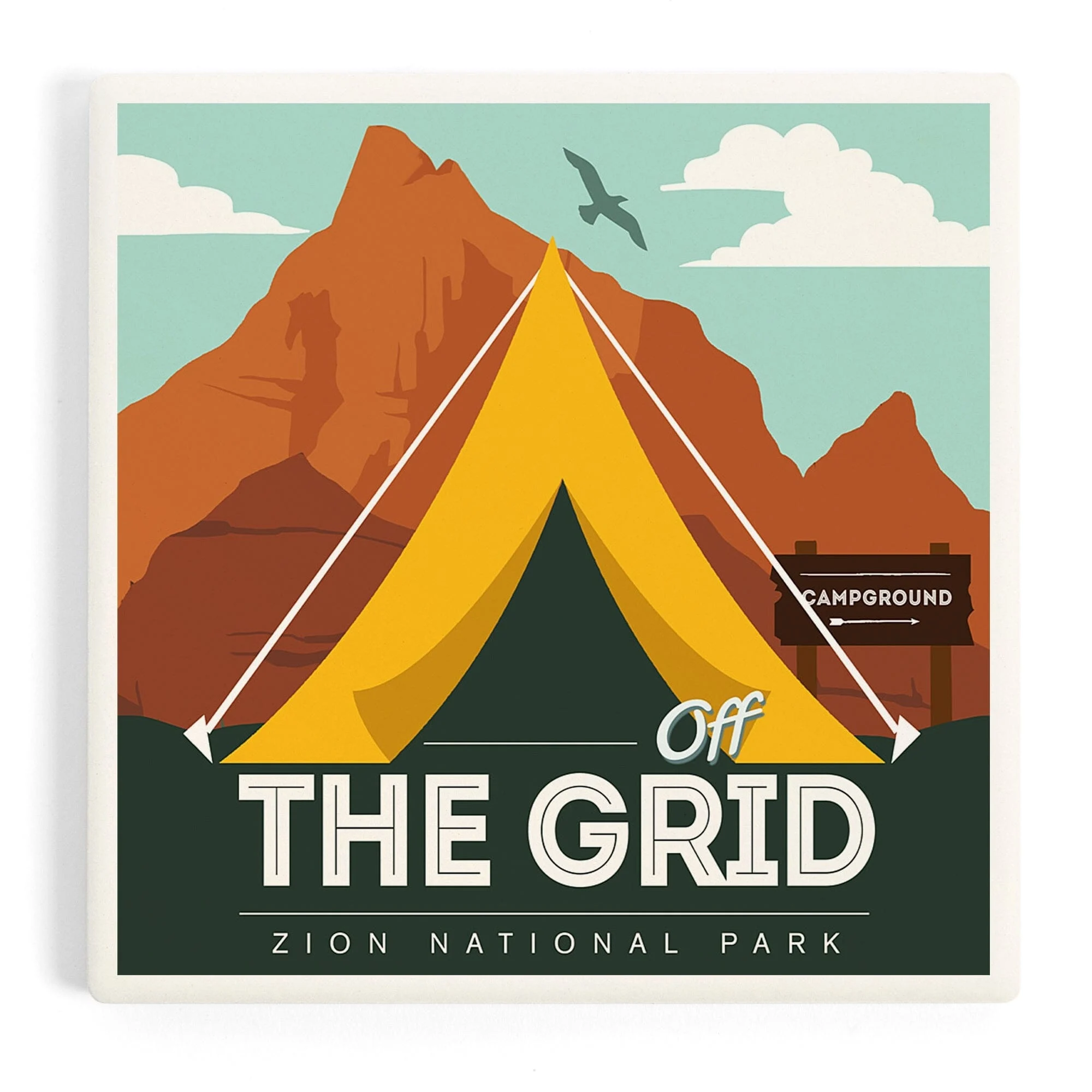 Zion National Park, Utah, Off The Grid, Tent, Coasters - Coaster Pack, Set Of 4