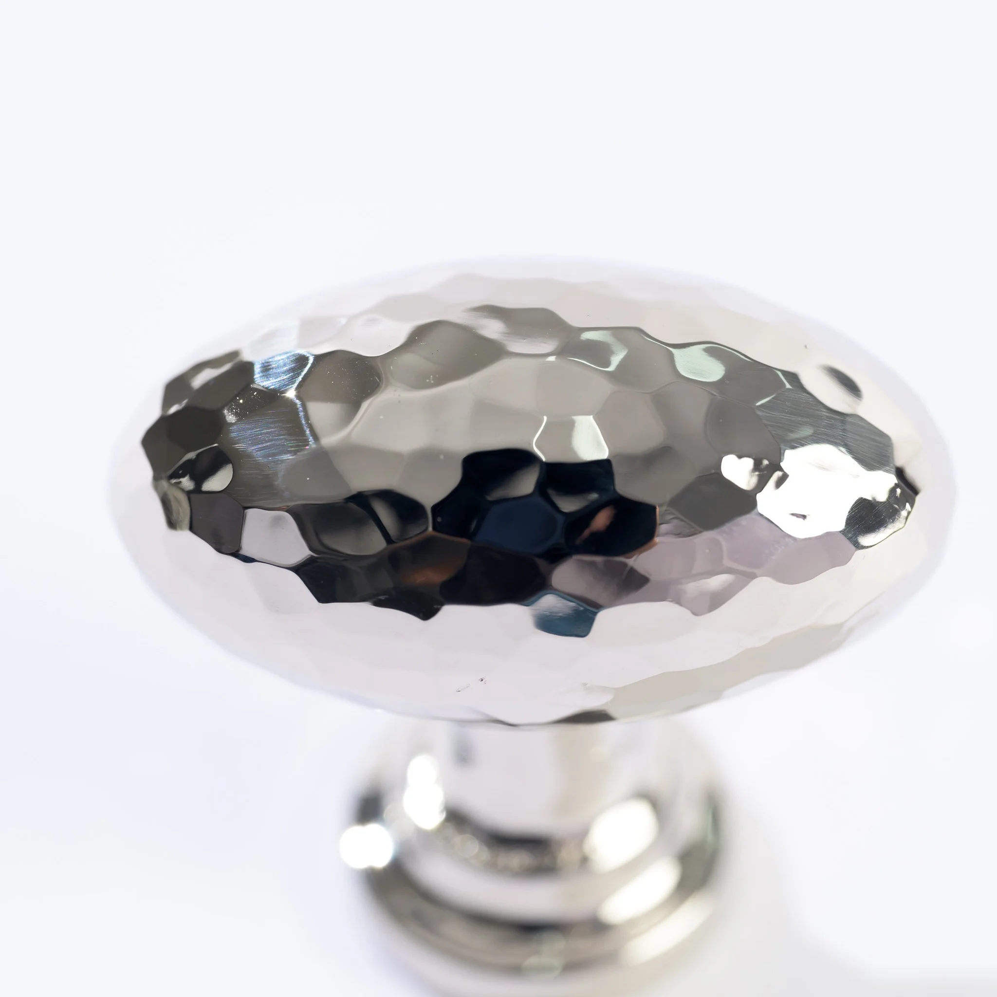 Wren Hammered Knob - Polished Nickel