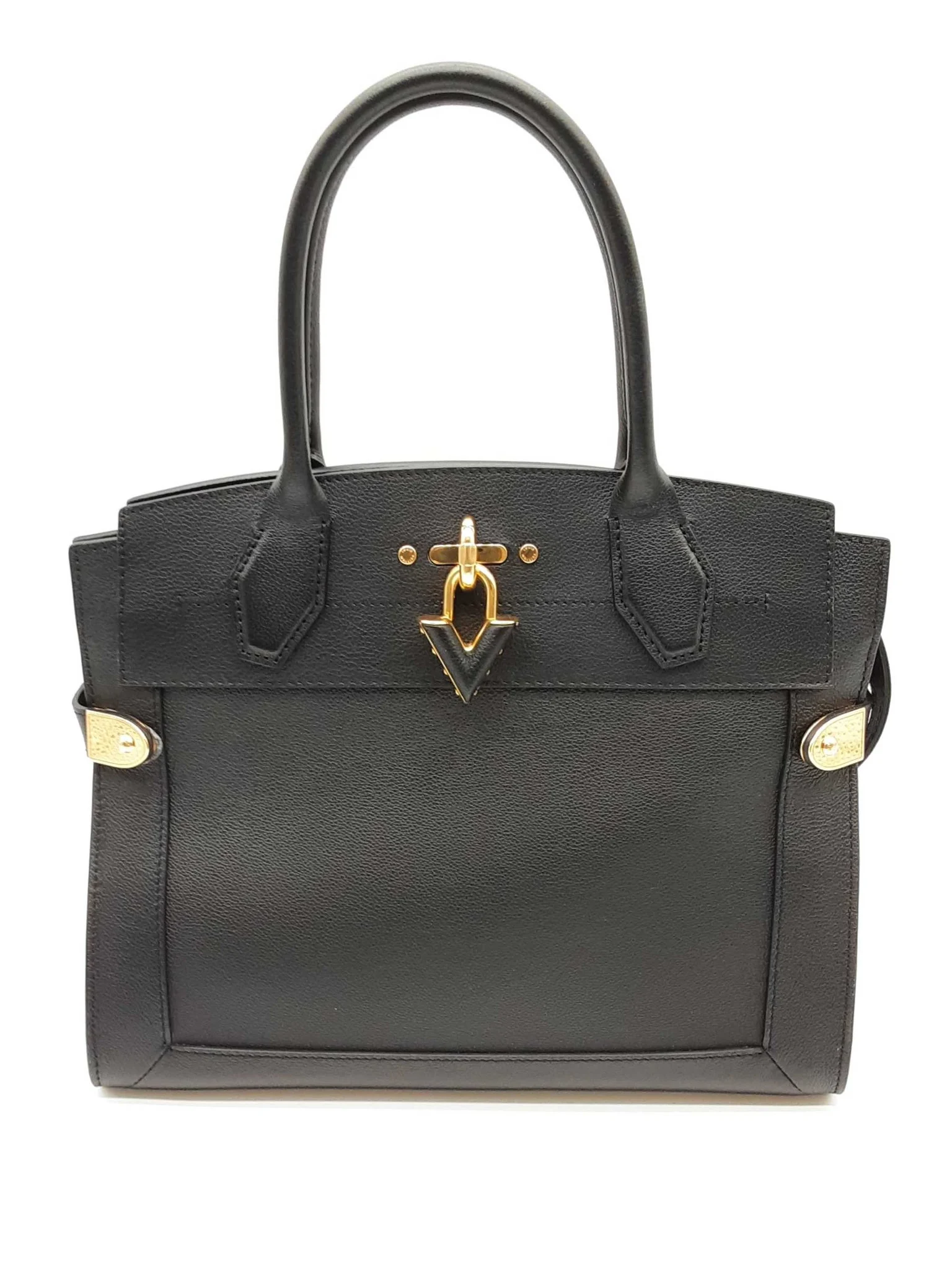 Louis Vuitton Black Calfskin Steamer Hand Bag Sd0125lrxzde