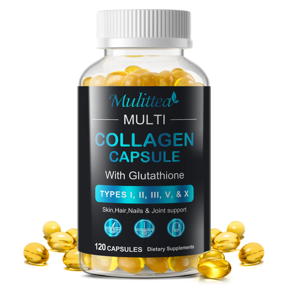 Mulittea Collagen Capsules With Vitamin C – Antioxidant Support For Healthy Skin, Hair & Nails – 60 Capsules – Non-gmo, Gluten-free