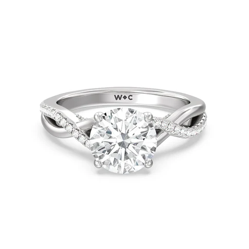Fine Glamour Ribbon Swirl Engagement Ring - 14kt Rose Gold/oval/2 1/4