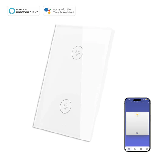 Avatar Controls 110-240vac Smart Wi-fi Touch Switch, 2 Gang