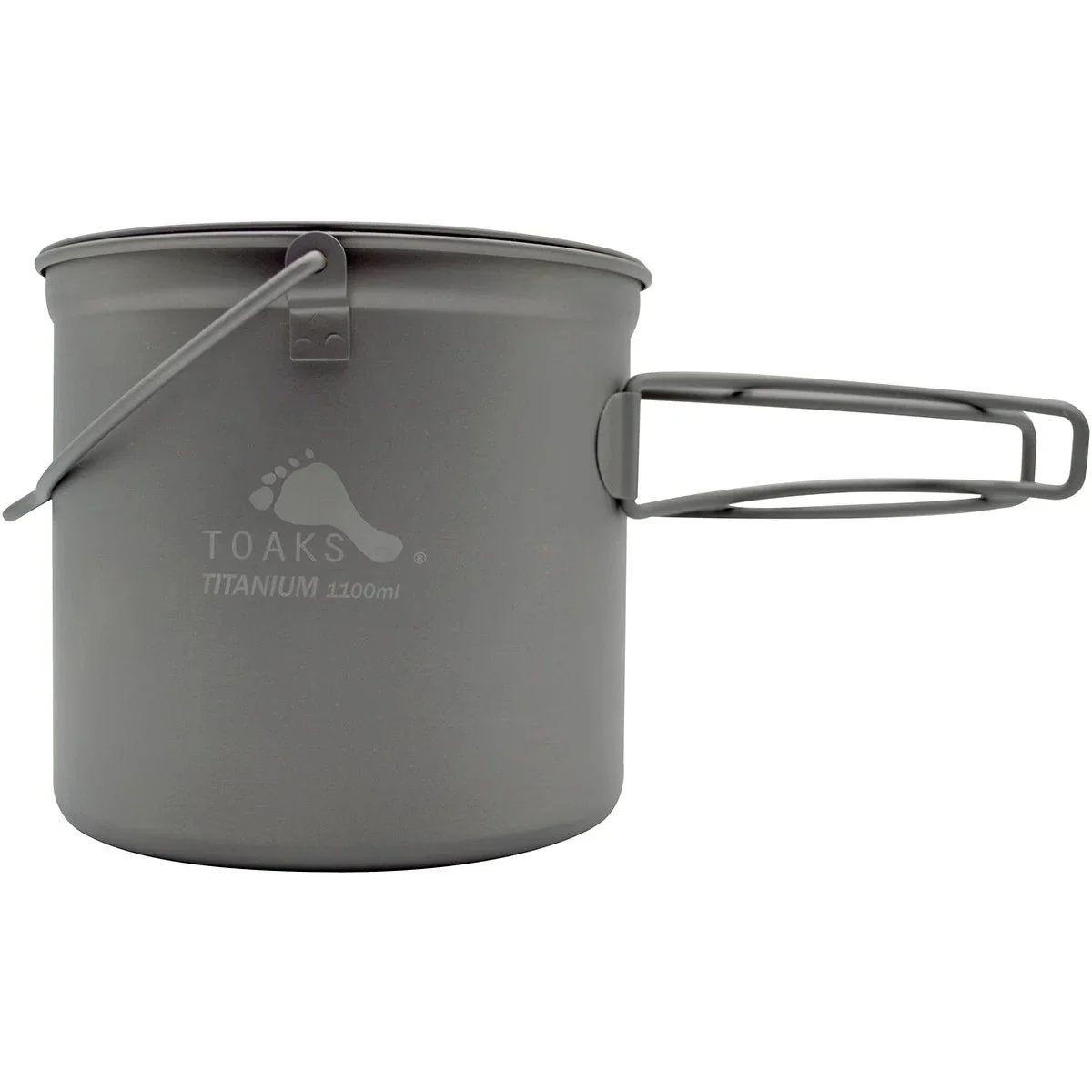 Toaks 1100ml Titanium Camping Cooking Pot With Bail Handle And Lockable Lid