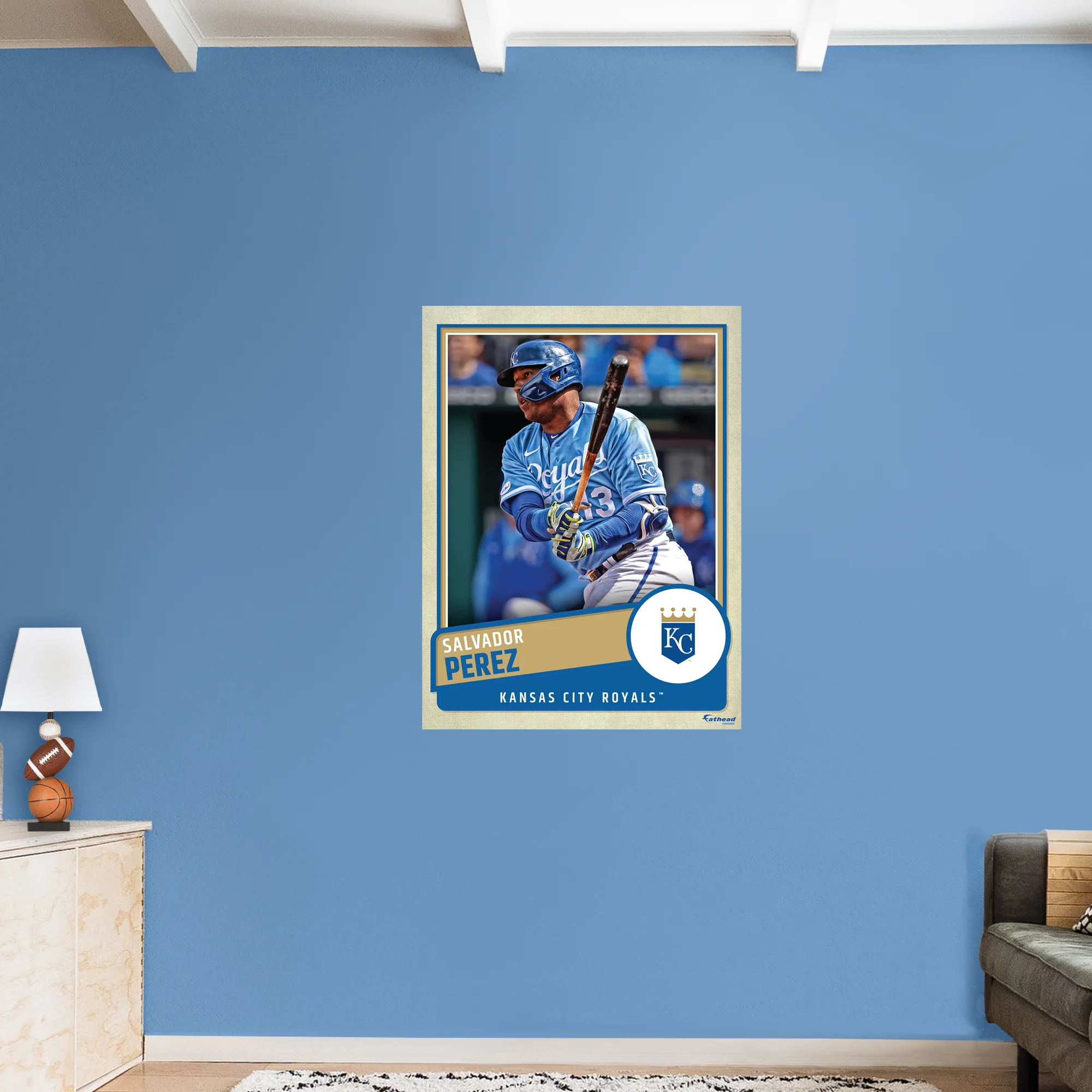 Salvador Perez - Peel & Stick Poster - Official Mlb - Kansas City Royals - Reusable Vinyl Wall Decal - Medium