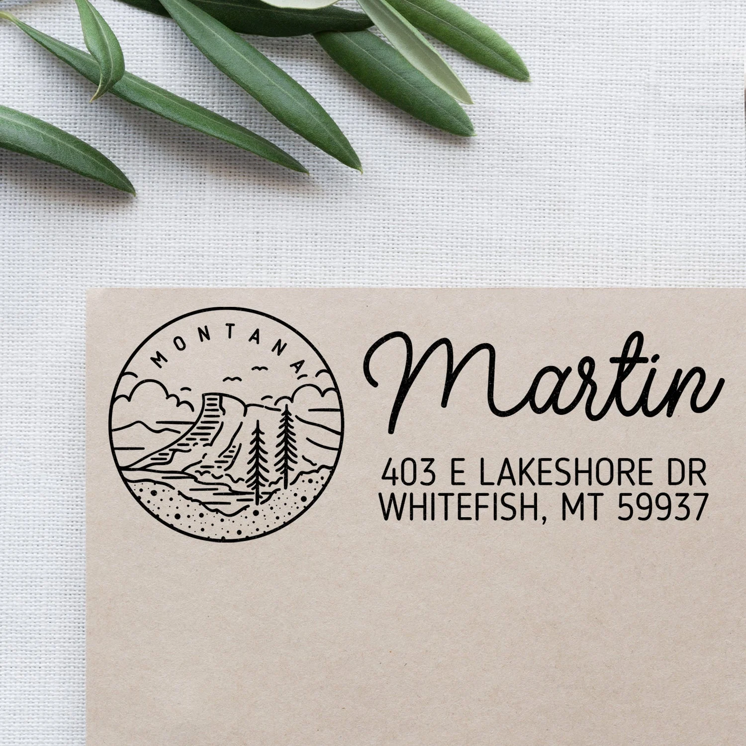 Montana Address Stamp - Self-inking/extra Large/green
