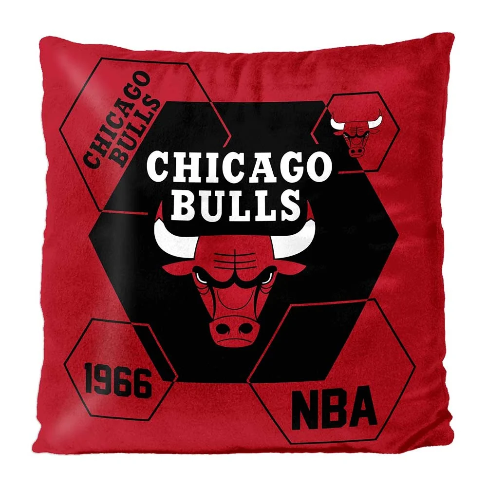 Nba Chicago Bulls Connector Velvet Reverse Pillow 16 X 16 Inches