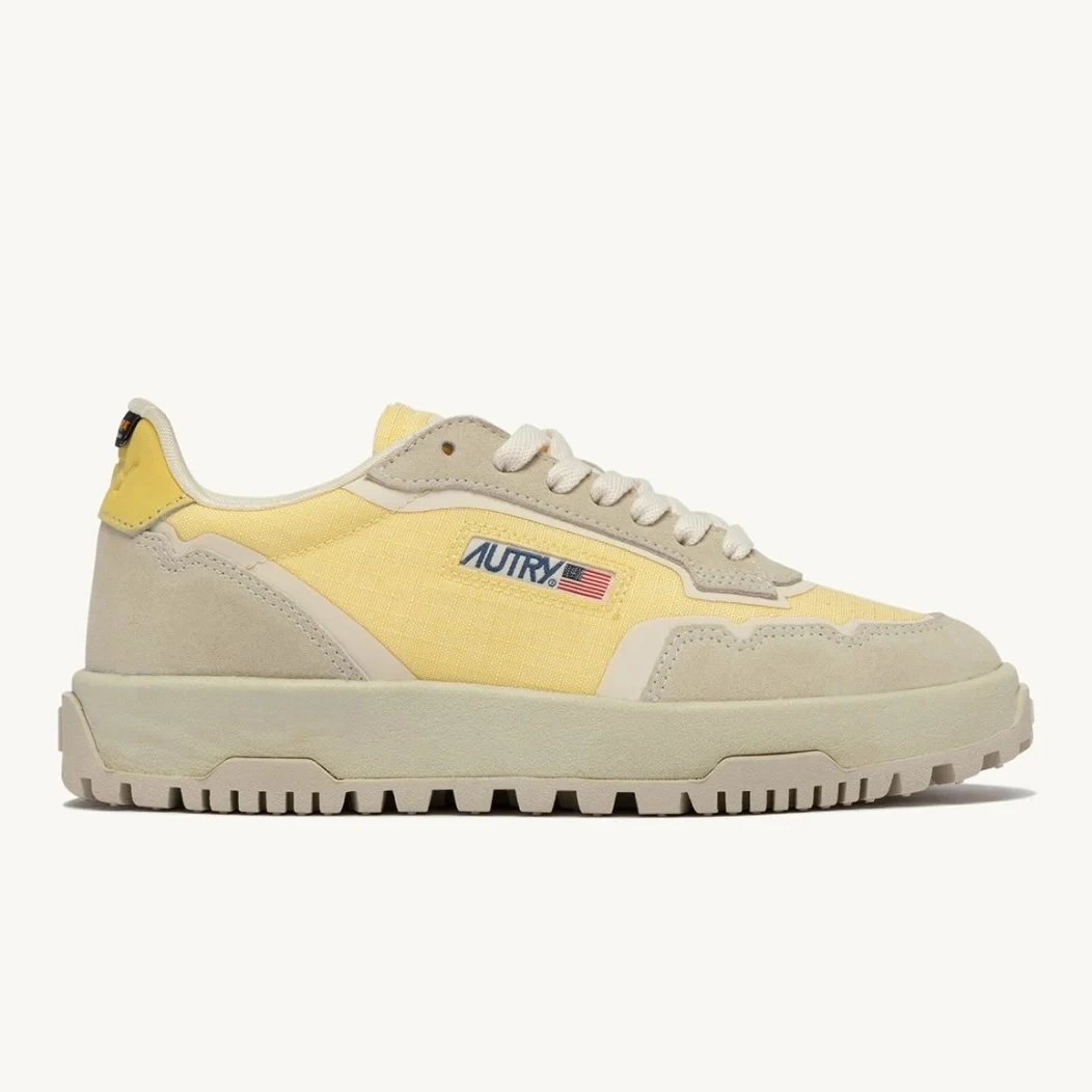 Sneakers Wildpace Low In Cordura E Suede Bianco E Lemon Meringue