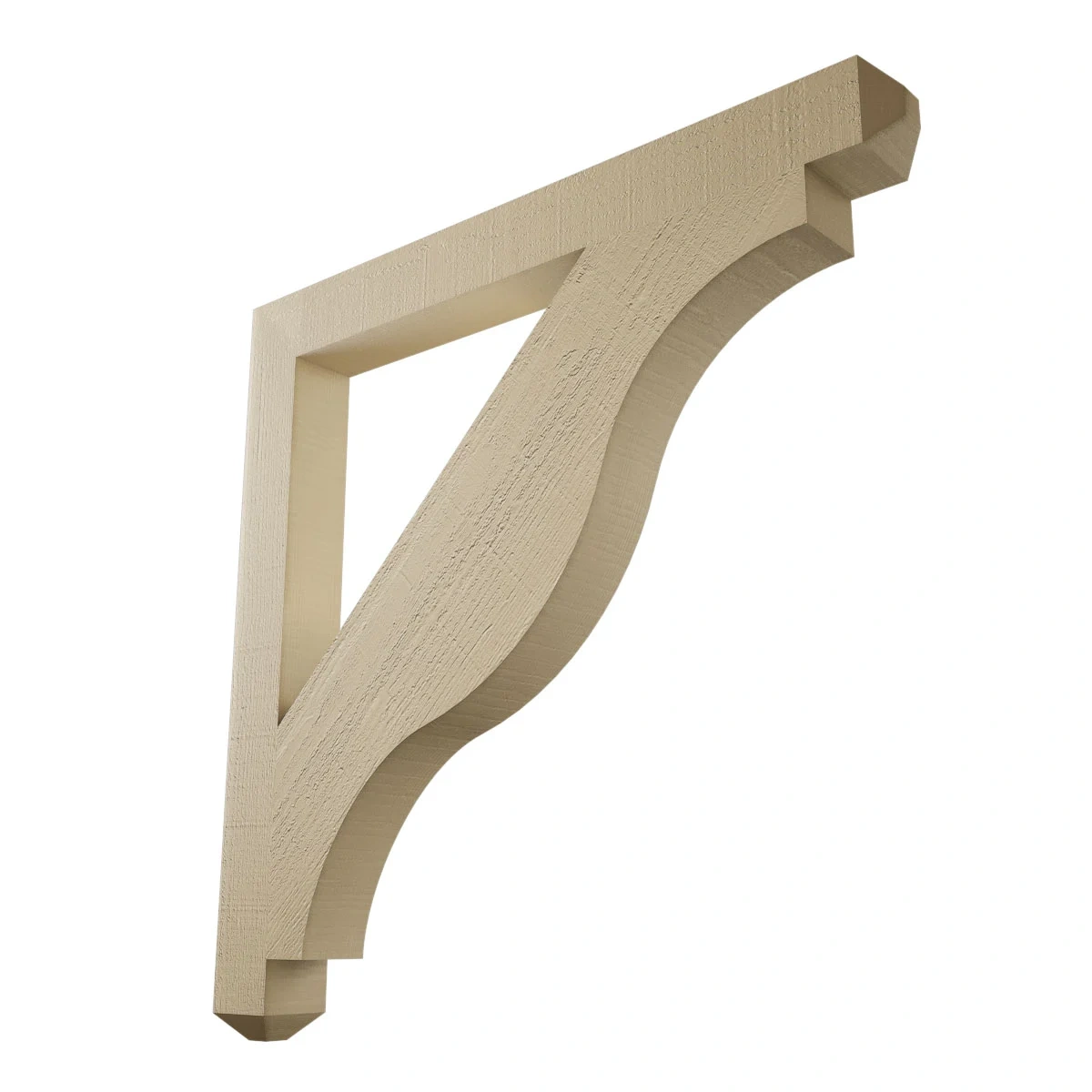 Timberthane Faux Wood Bracket, Funston Style, Craftsman Ends, 4"w X 40"d X 40"h, Primed Tan
