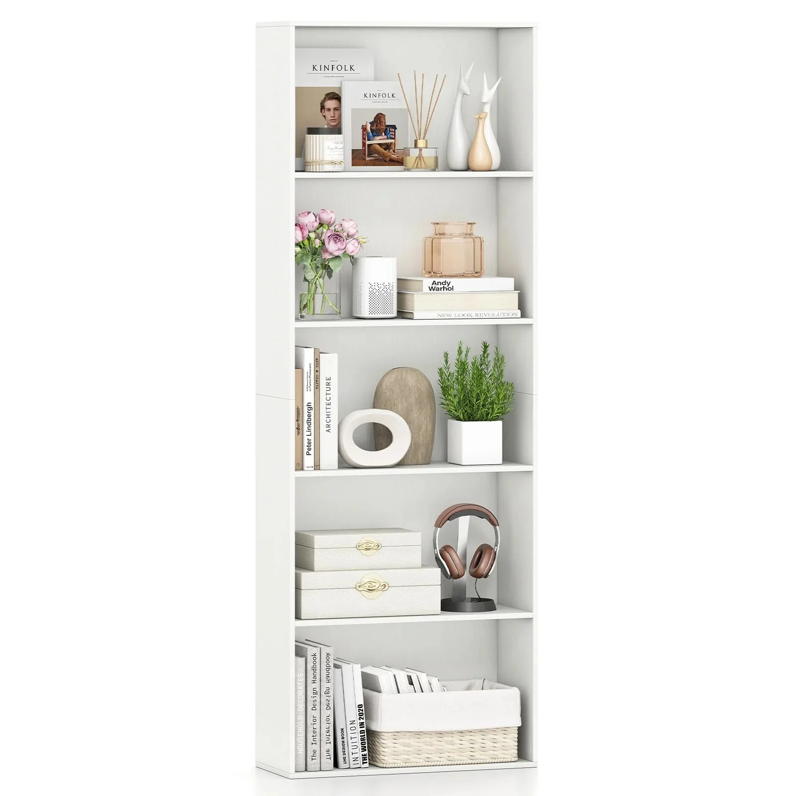 Giantex 5-tier Bookshelf Freestanding Bookcase With 5 Open Shelf - 1 Pack
