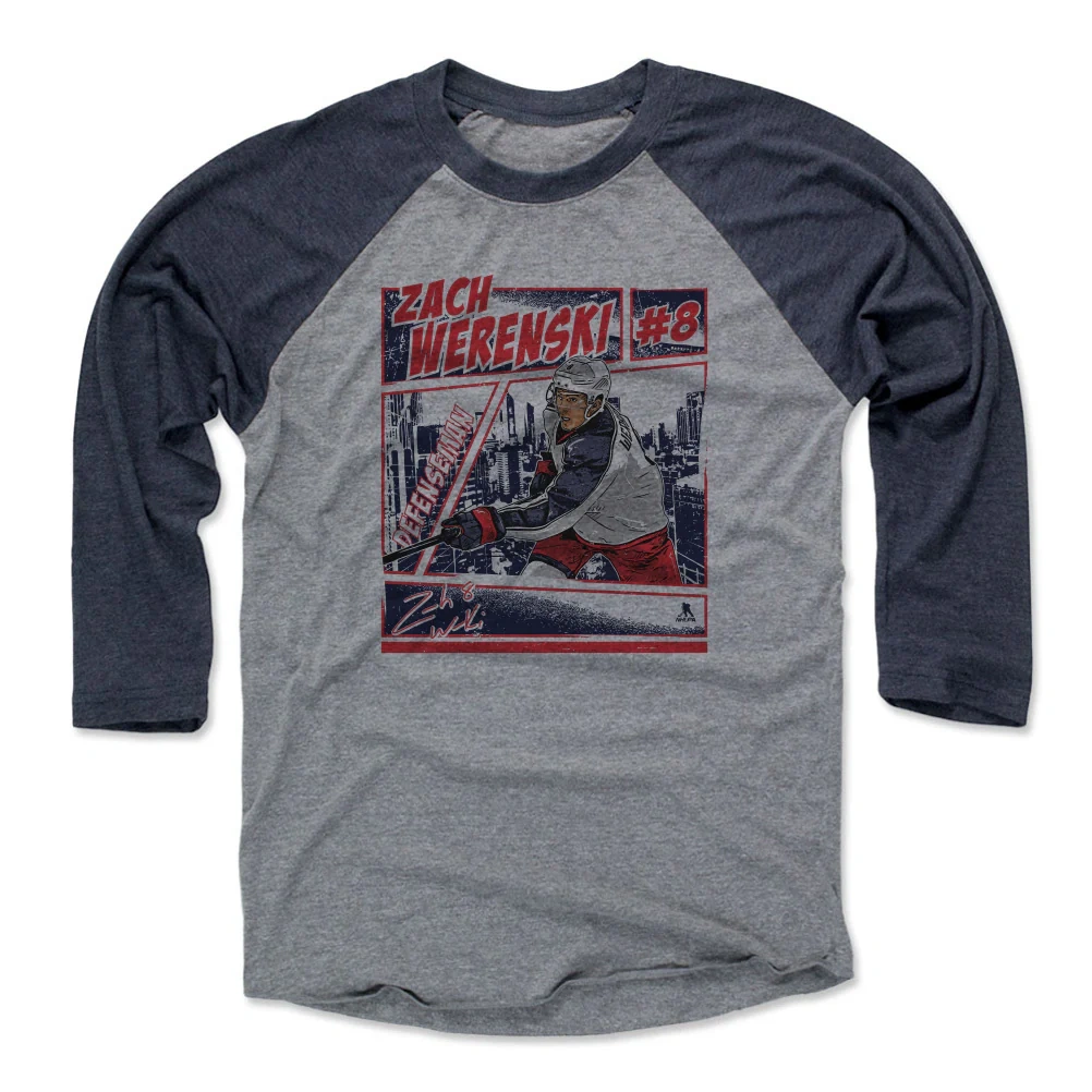 Zach Werenski Comic - Navy / Heather Gray/l