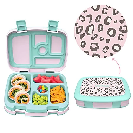 Bentgo Kids Lunch Box, 2"h X 6-1/2"w X 8-1/2"d, Leopard