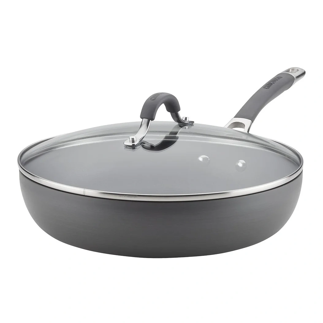 Circulon Radiance 12" Covered Deep Skillet: Nonstick Hard Anodized, 12 Inch With Lid, Oven & Dishwasher Safe