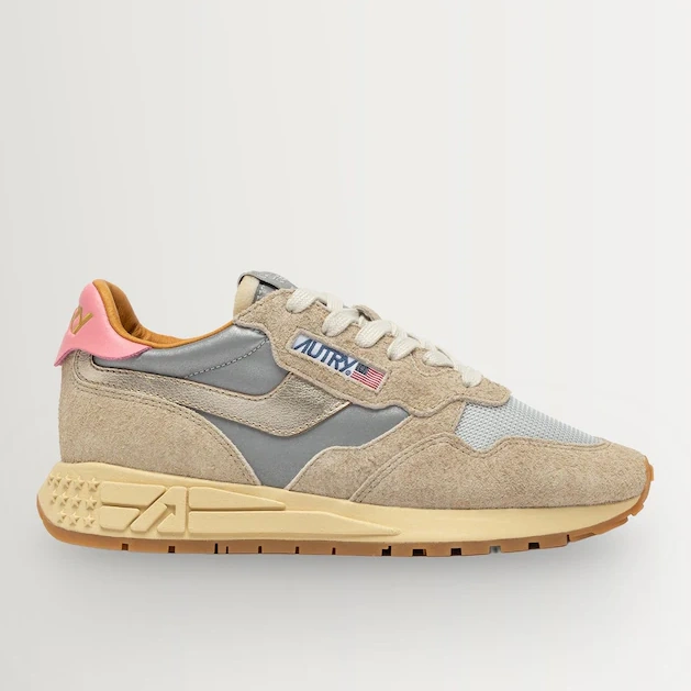 Autry Light Brown Reelwind Suede And Mesh Trainers