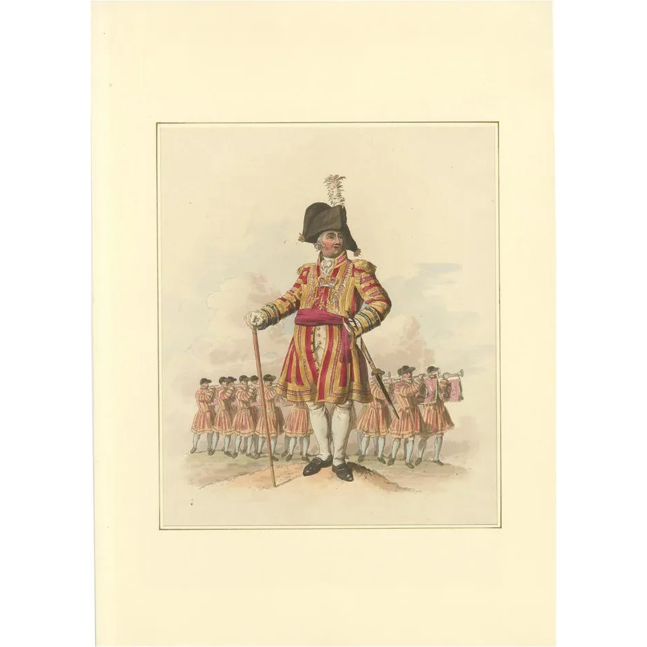 Yeoman Of The Guard In Ceremonial Uniform William Miller, 1805, Paper
