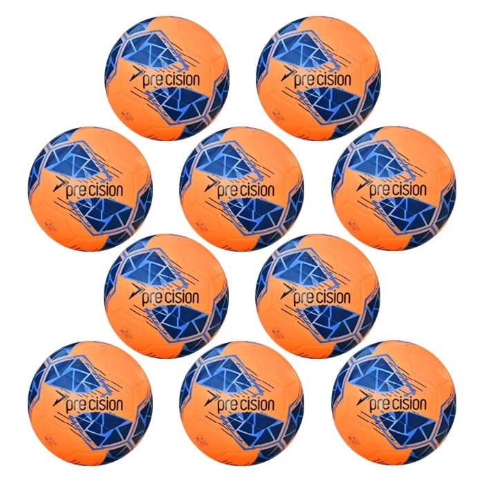Precision Fusion Fifa Training Footballs - Fluo Orange/blue/royal/grey/pack Of 10 Footballs/5