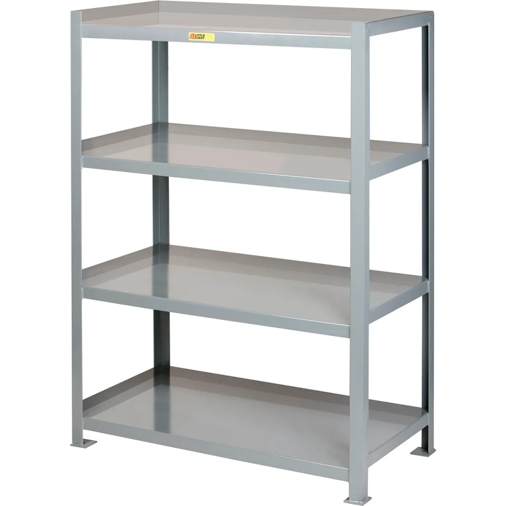 Little Giant 4 Shelf Hd Welded Steel Open Shelving 72"w X 36"d X 72"h Starter 12 Ga Gray