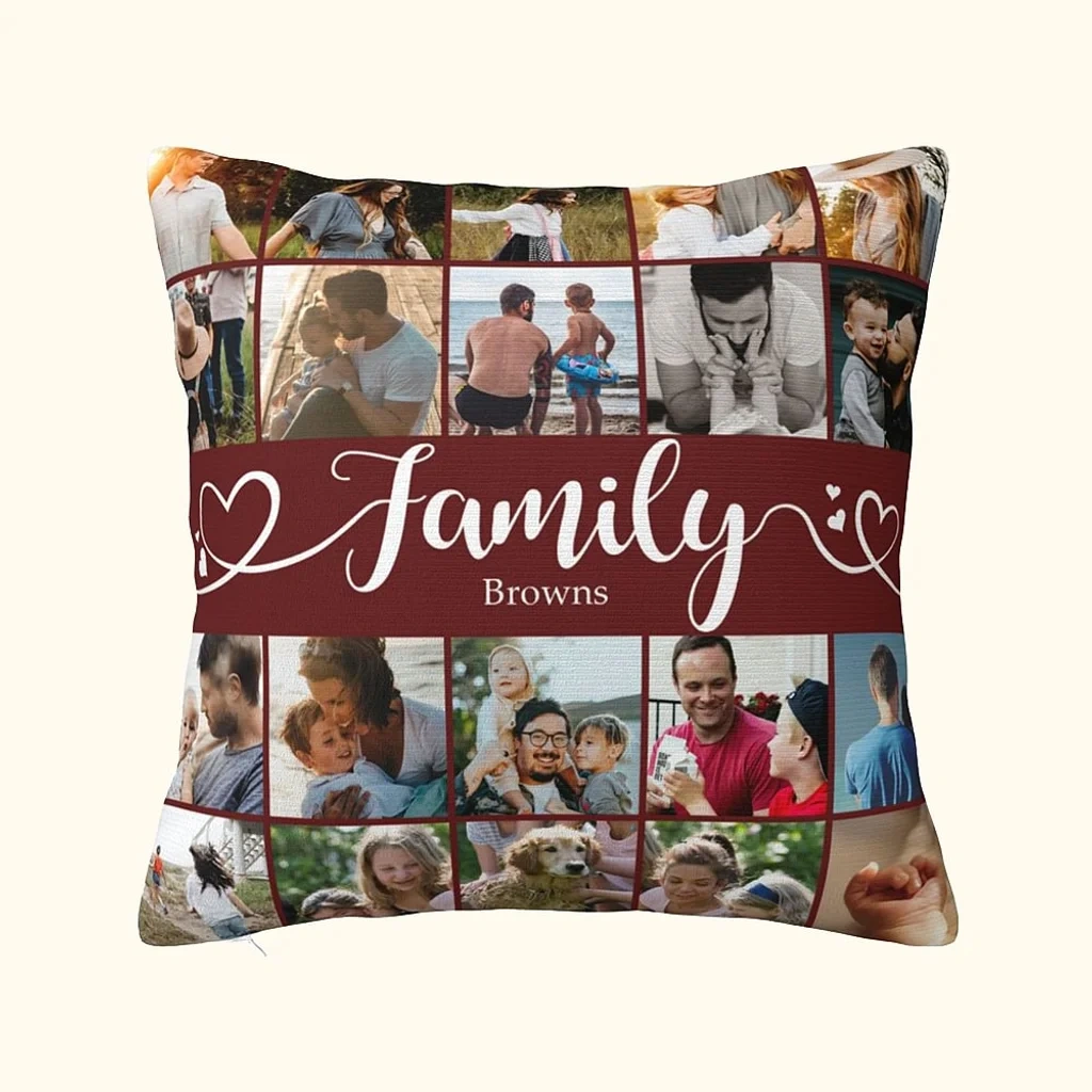 Famiglia Personalizzata 20 Foto Collage Cuscino Copertina Con Nome Home Decor Compleanno Anniversario Regalo Per La Famiglia