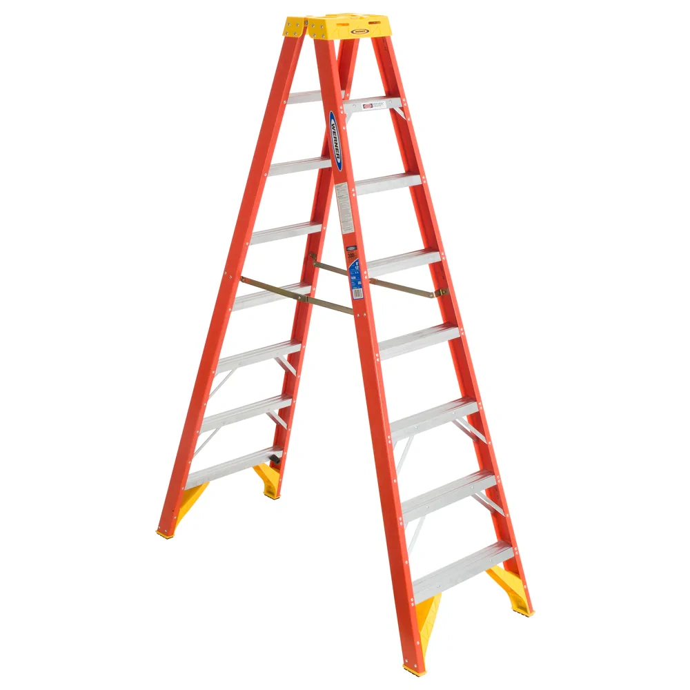 Werner T6200 8-ft (12-ft Reach Height) Fiberglass Type 1a - 300 Lbs. Load Capacity Twin Ladder