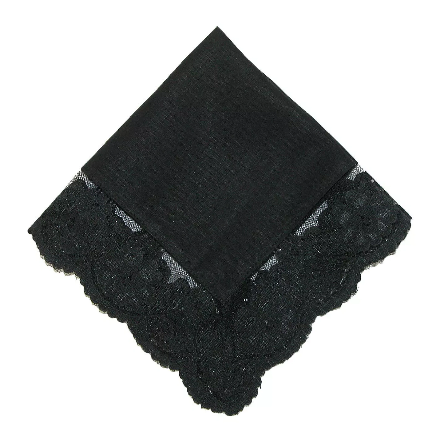 Women's Cotton Black Fairy Lace Handkerchief