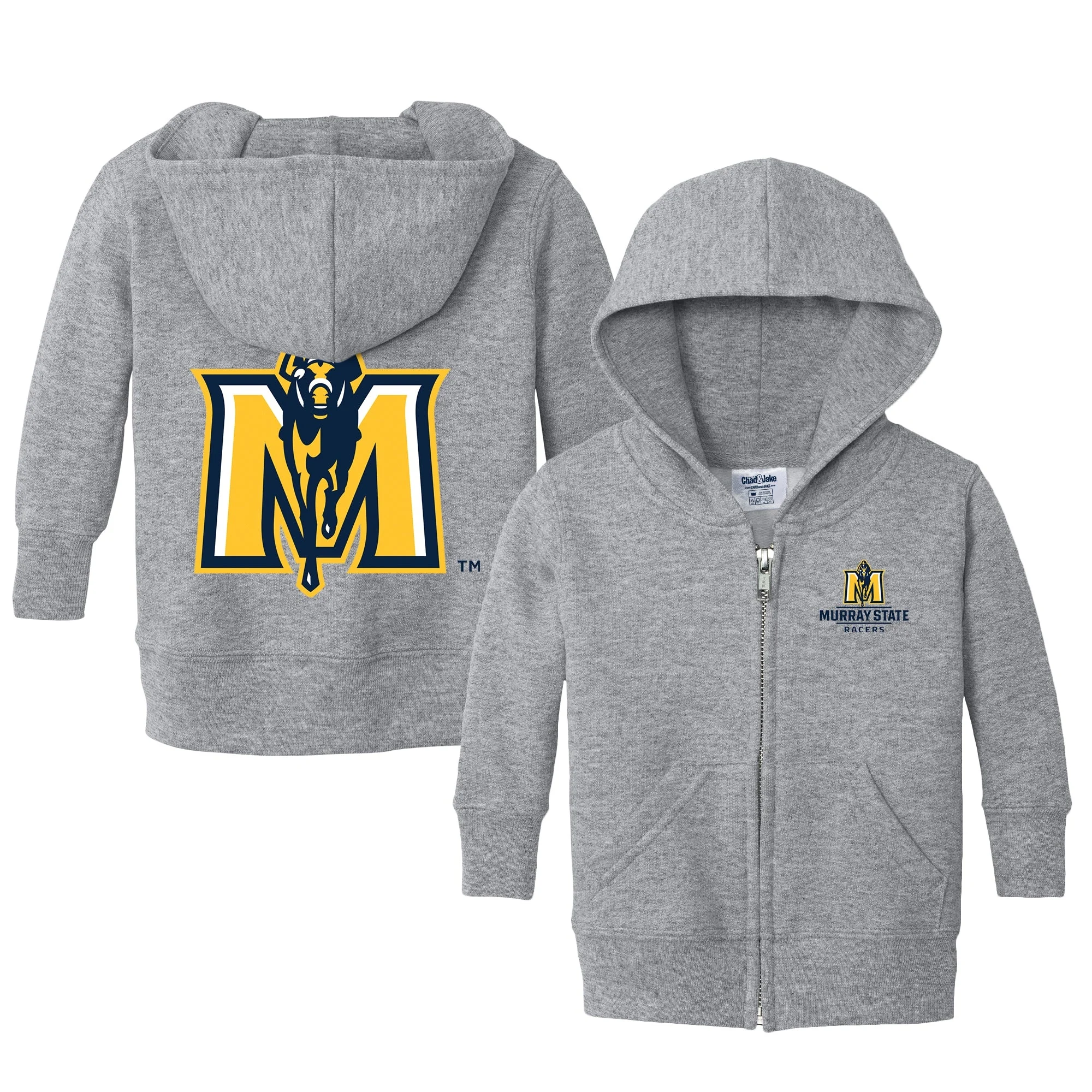 Murray St. Racers Logo Infant Full-zip Sweatshirt - Heather Grey