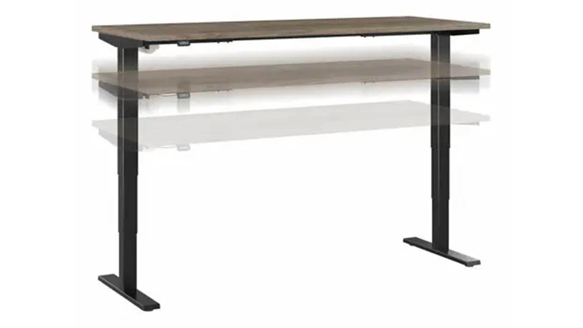 Bush Business Furniture Move 40 Series Electric Height-adjustable Standing Desk, Modern Hickory/black, Standard Delivery