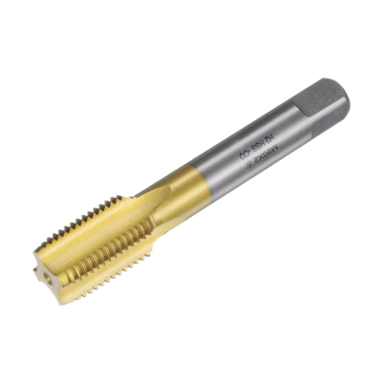 Uxcell Straight Flute Taps, M20 X 2 Metric Left Hand Titanium Coated M35 Cobalt High Speed Steel Machine Tapping Screw Thread Milling Tap Machinist Repair Threading Tool