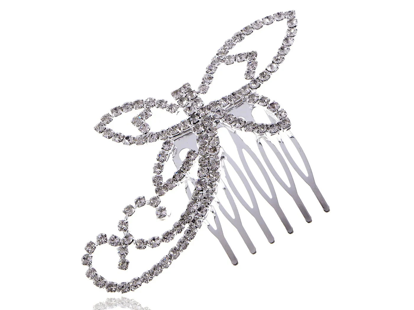 Bridal Princess Tiara Hair Comb - Silver-3