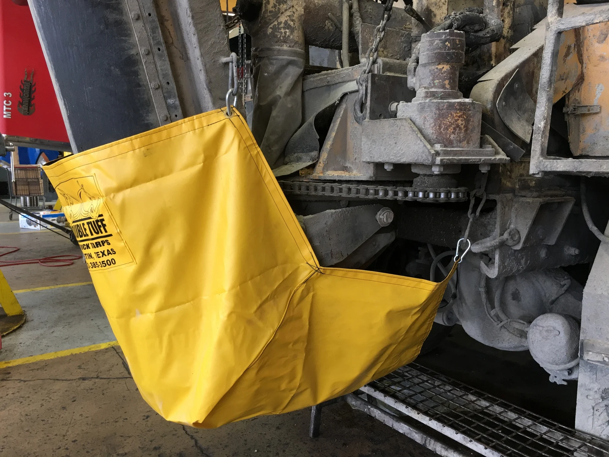 Gen I Diaper Chute Cover For Cement Mixer Trucks - Maroon