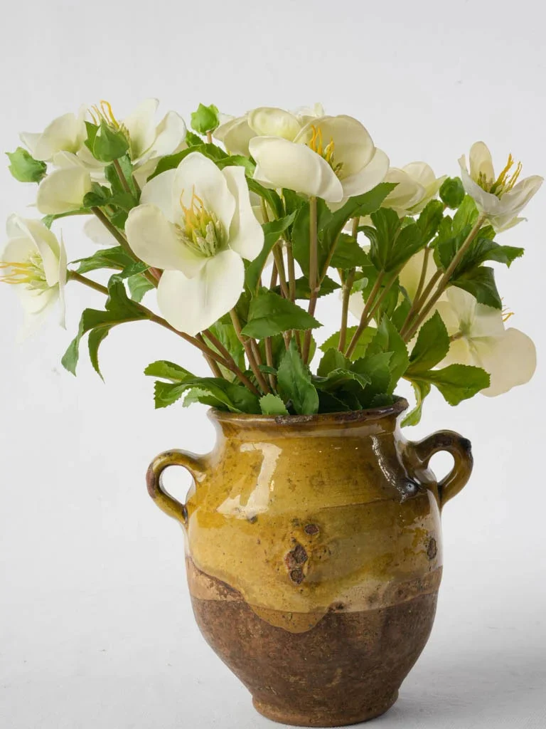 19th-century French Terracotta Confit Pot W/ Olive Green Glaze - 6¼"