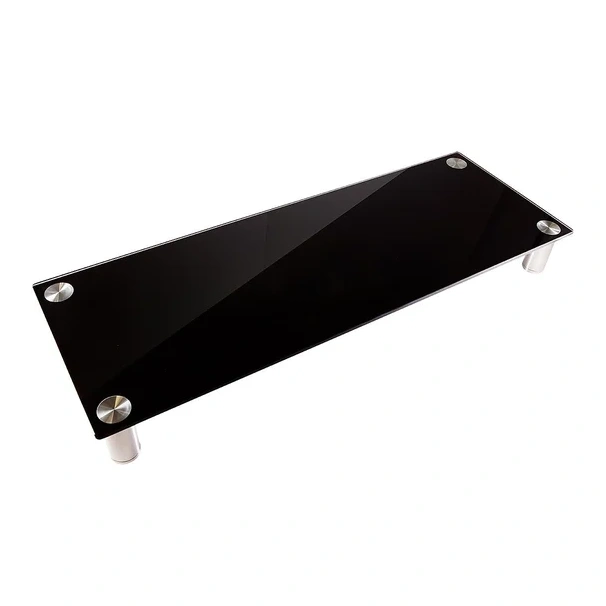 Monoprice Large Multimedia Desktop Monitor Stand, Black Glass (116359)