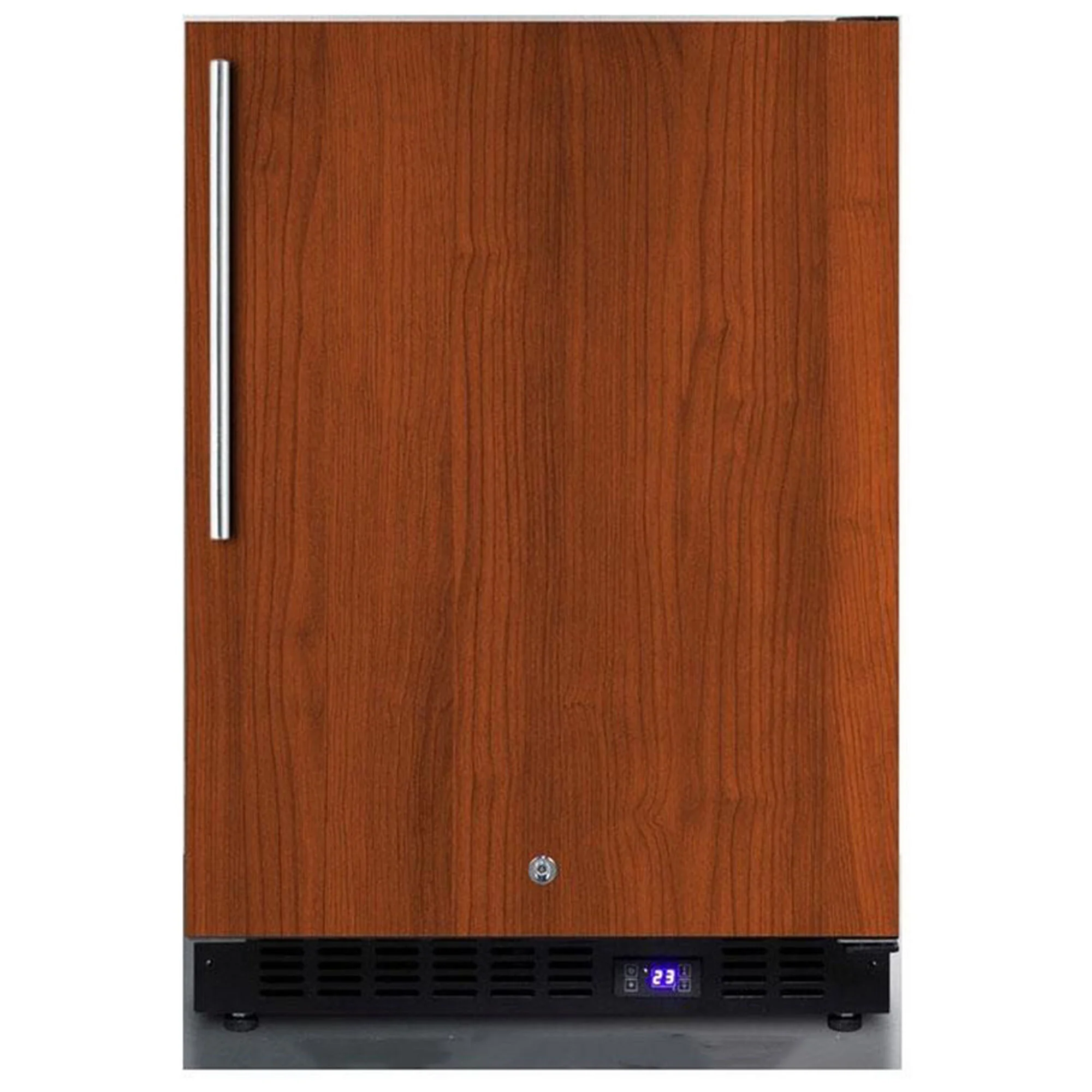 Summit 24 In. 4.7 Cu. Ft. Built-in Frost Free Compact Upright Freezer With Ice-maker & Adjustable Shelves - Custom Panel Ready
