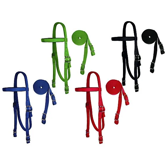 Tahoe Tack Nylon Double-layered Western Draft Headstall With Matching Reins