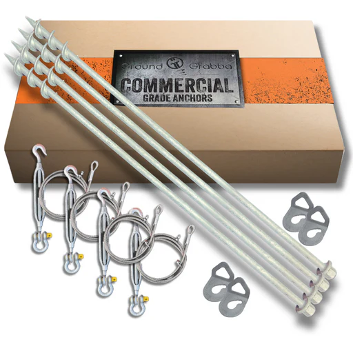 Complete Ground Anchor System – Tiny Homes, Site Offices & Containers - 6 Earth Anchor Kit