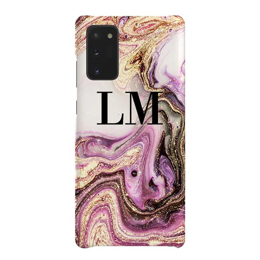 Personalised Gouache Marble Initials Samsung Galaxy Note 20 Case - Standard Case