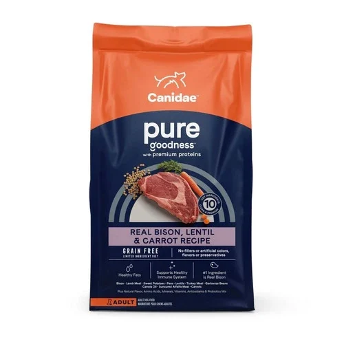 Canidae Pure Grain Free Lid Dry Dog Food Bison, Lentil & Carrot, 1 Each/10 Lb By Canidae