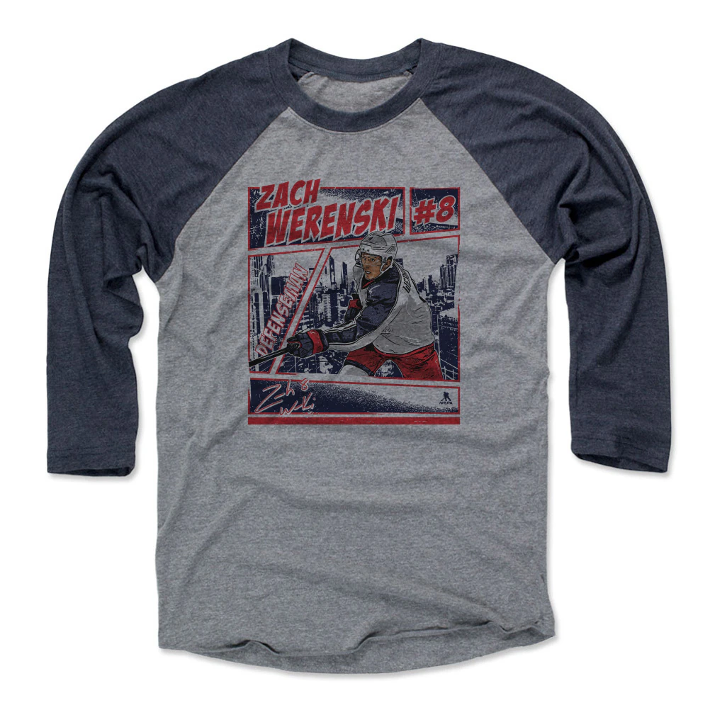 Zach Werenski Comic - Navy / Heather Gray/xs