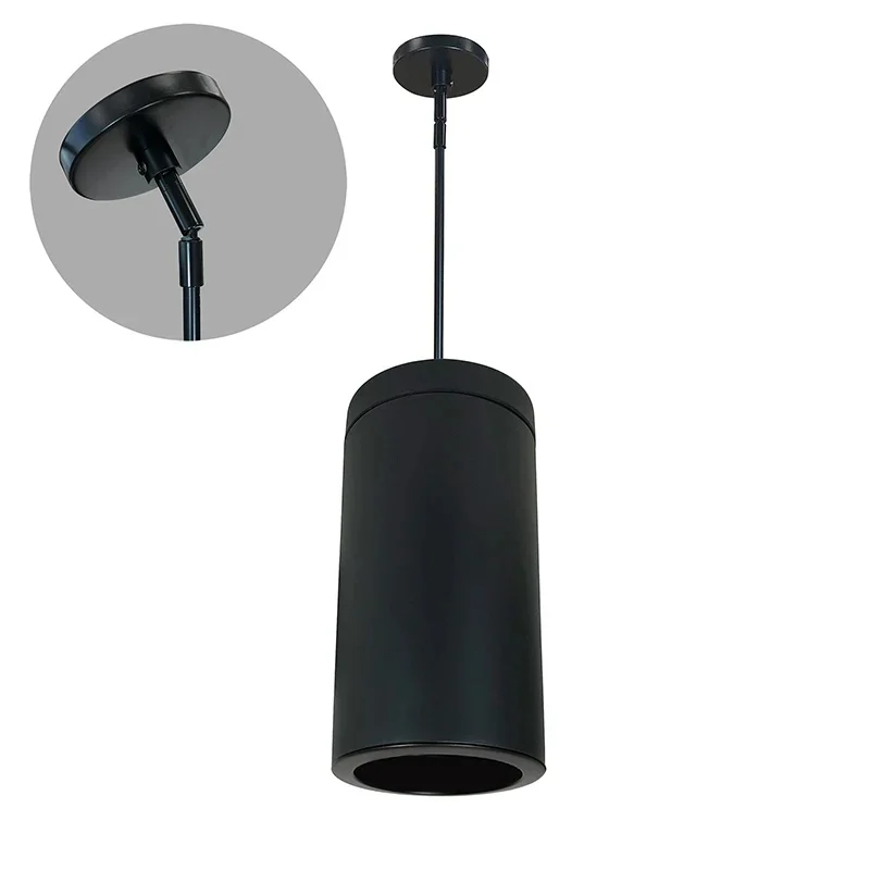 Nyli6pi1 6" Cylinder - Pendant Rod, Reflector Trim - Black/black/black