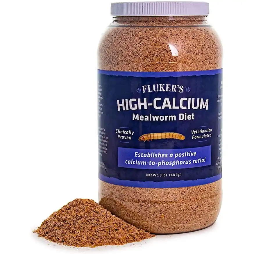 Fluker's Hi Calcium Mealworm Diet Reptile Food, 3‑lb Bag