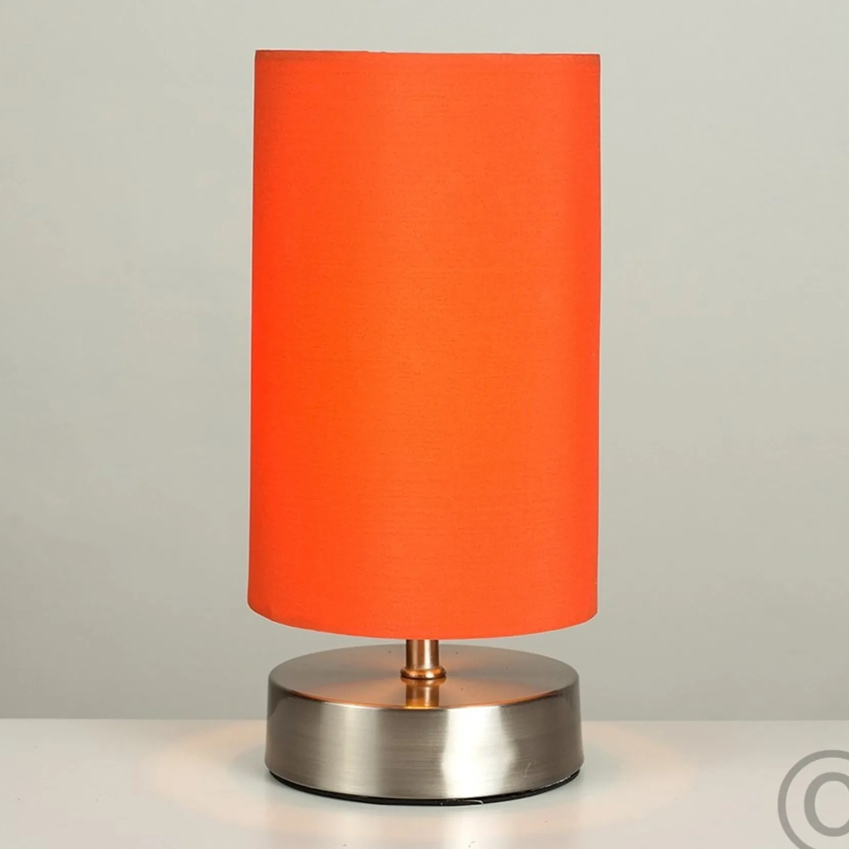 Francis Brushed Chrome Dimmable Touch Table Lamps With Fabric Shade