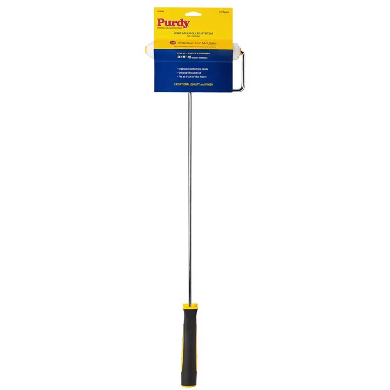 White Dove 6-1/2 In. W Mini Paint Roller Frame And Cover Threaded End
