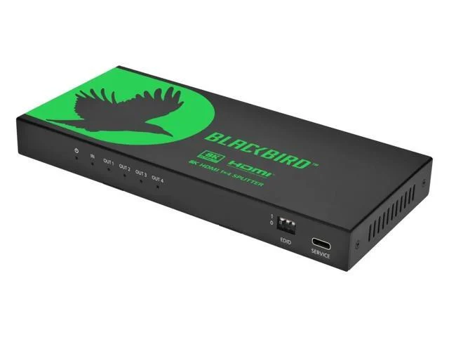 Monoprice Blackbird 8k60 1x4 Hdmi Splitter With Audio Extraction, Hdmi 2.1, Hdcp 2.3, For Xbox, Hdtv, Computer, Projector, Ps4, Fire Stick
