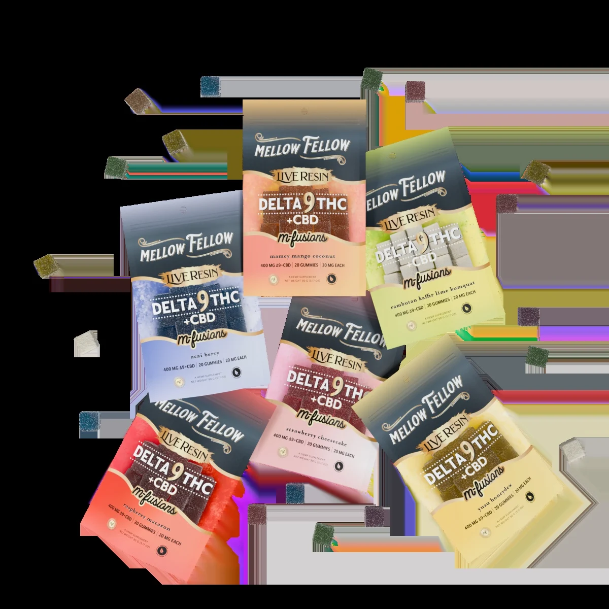 Byob - New Exotic Flavors - Delta 9 Live Resin Edibles 400mg Bundle (3 Pack)