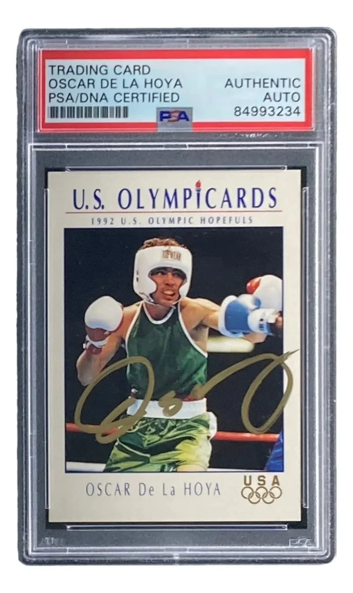 Oscar De La Hoya Signed 1992 Impel Olypicards #23 Rookie Card Psa/dna