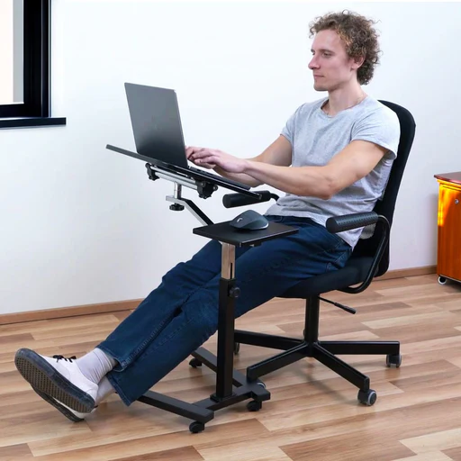 Tatkraft Joy - Laptop Table, On Wheels, Laptop Desk, With Mouse Pad, Laptop Desk For Bed, Portable Laptop Desk, Laptop Table For Couch, Black